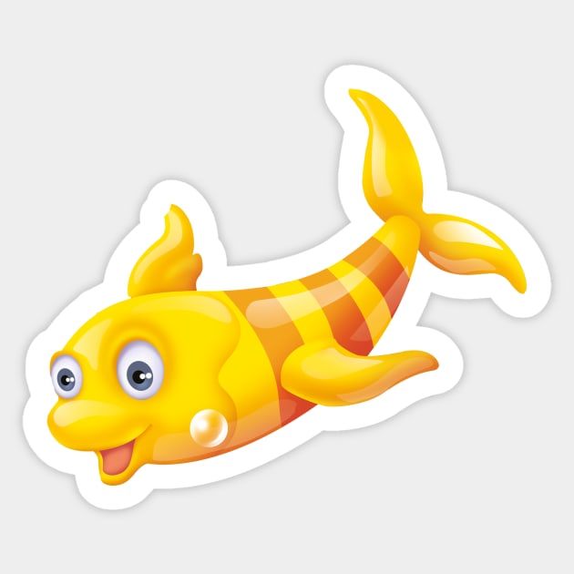 yellow fish clip art Sticker by TeeAMS